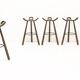 Set of 4 brutalist spanish marbella bar stools, 1950