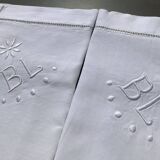 2 embroidered BL linen pillowcases, Venice day
