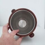 Seau à glace moderniste en teak années 60