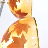 Italian design hanging lamps resin and leaves, 1970s 1980s