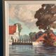 Original Swedish Oil on Panel - "Coastal Village" by Helge Andersson - Dated 1965 - Framed - 86 × 64 cm