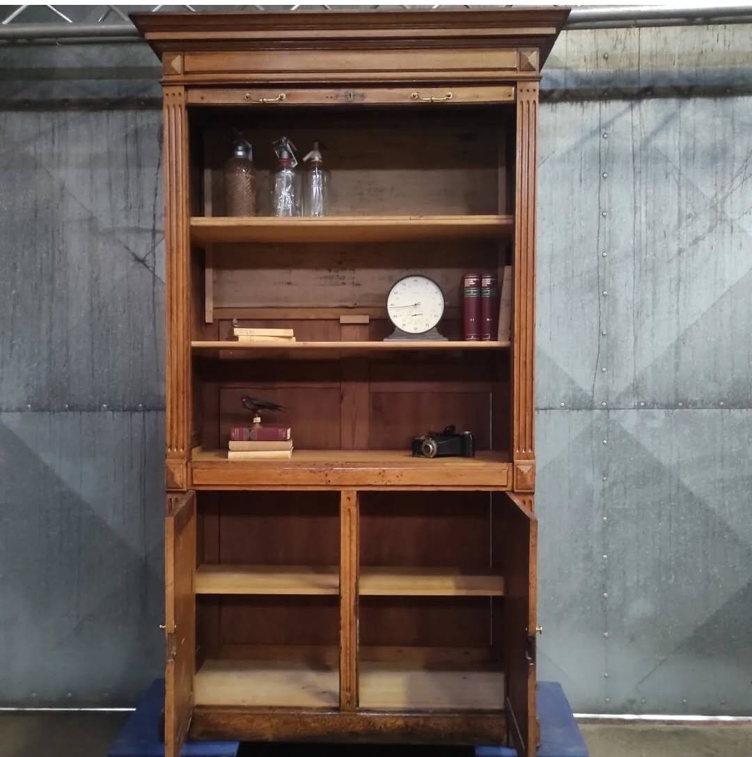 Antique Tambour Cabinet | Rolling Shutter Cupboard | Classic Filing Cabinet