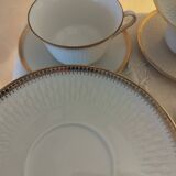 Set de 6 tasses à thé blanches et or