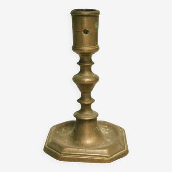Old bronze candle holder, seventeenth century