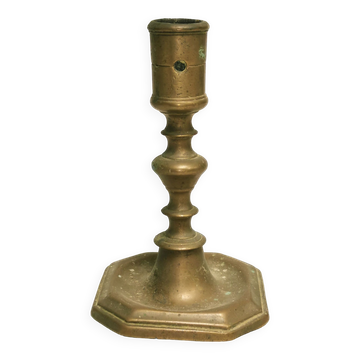 Old bronze candle holder, seventeenth century