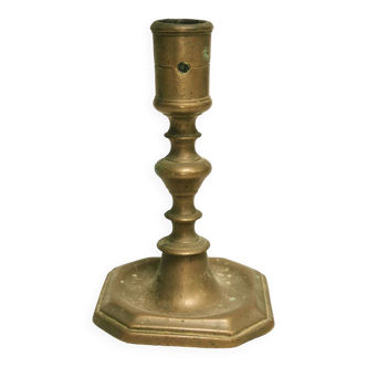 Old bronze candle holder, seventeenth century