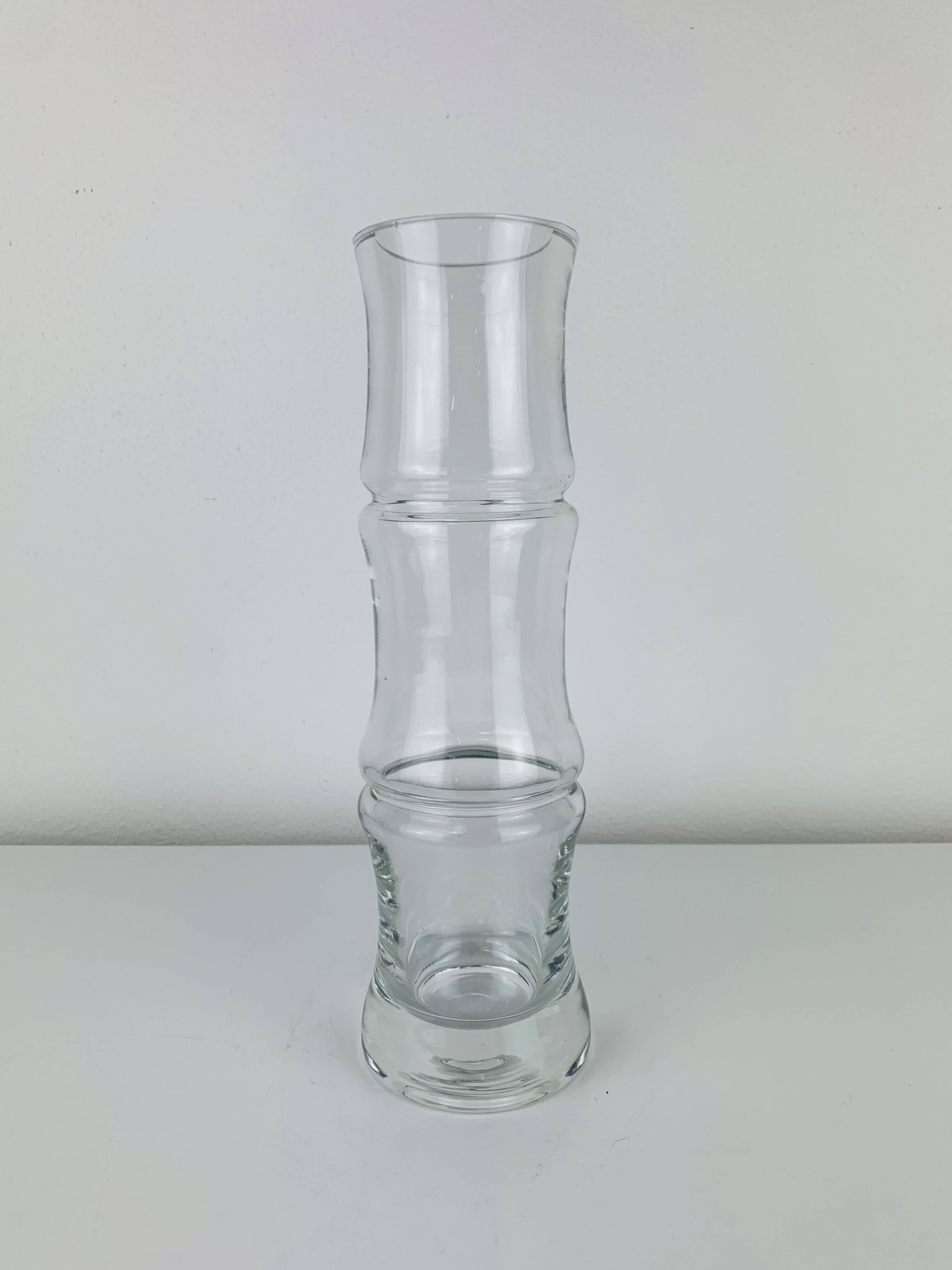 Organic style bamboo glass vase, vintage