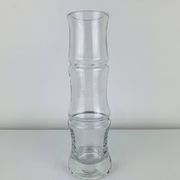 Vase vintage en verre en forme de bambou