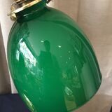 Lampe de bureau lampe d'appoint lampe de lecture quinquet laiton tulipe opaline