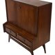 Vintage teak wall cabinet with flap door 1960s design wall unit