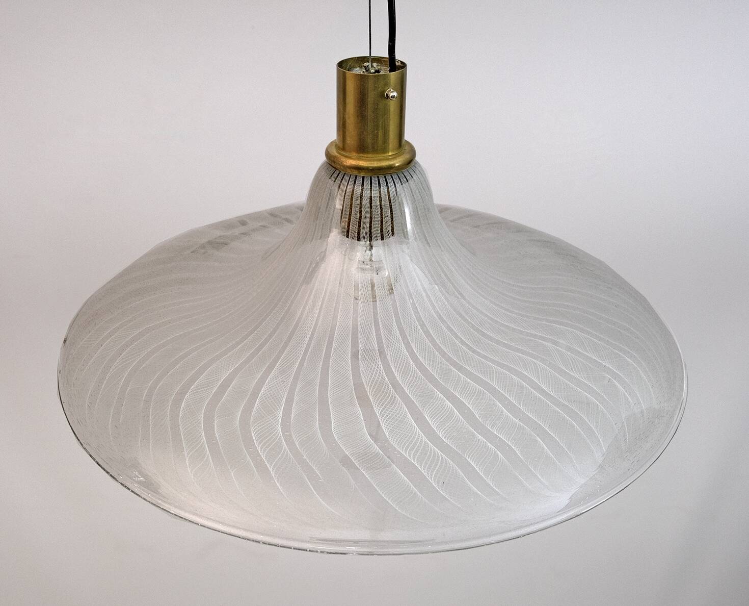 Mid-Century Modern Italian Murano Bubbles Glass Pendant Lamp, 1970s