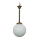 Charming vintage glass globe pendant lamp, milk glass in ArtDeco style