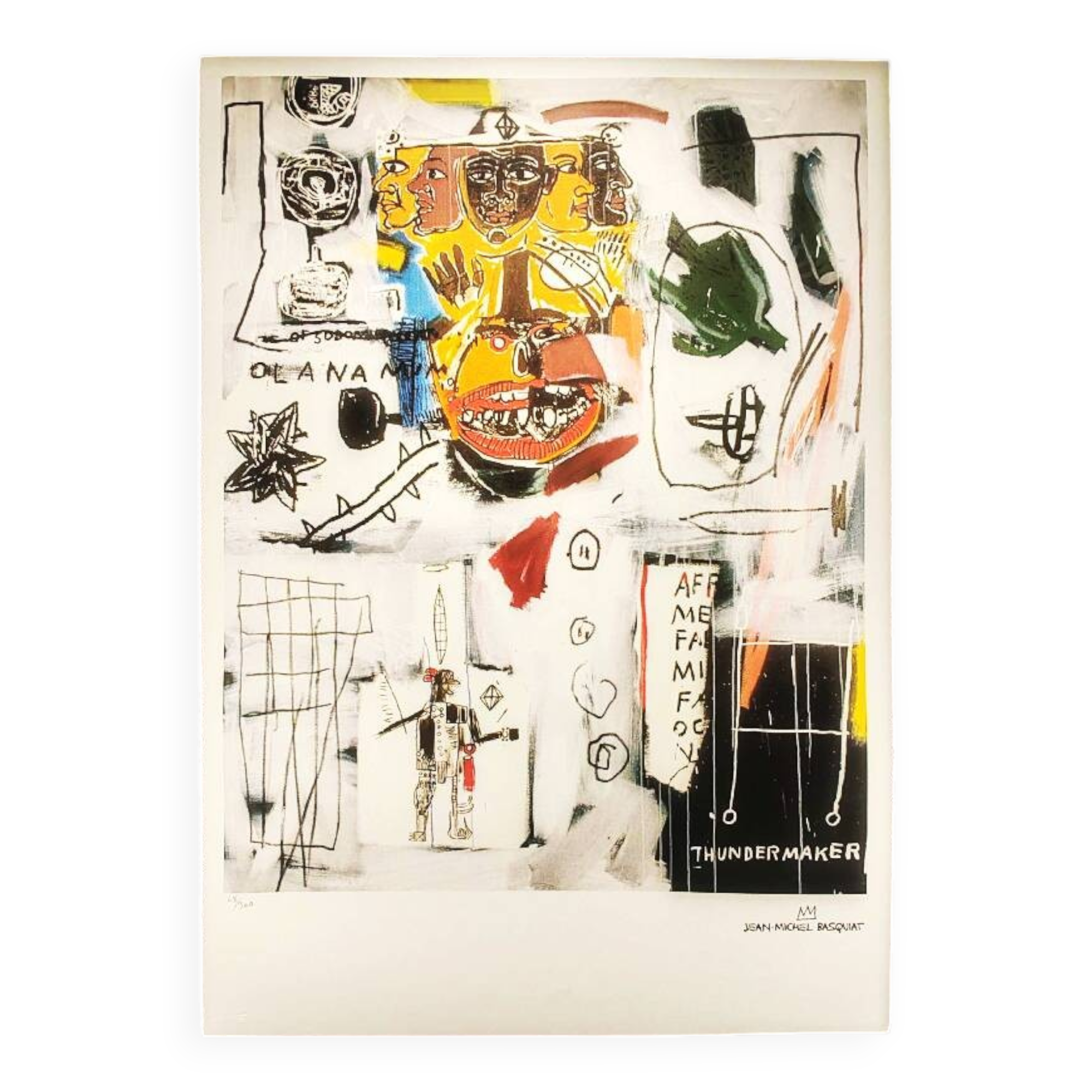 1990s Jean-Michel Basquiat Limited Edition Lithograph.