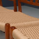 Set de 4 chaises à manger rembourrées par Niels Otto Møller Danemark années 1960