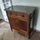 vintage - Small style chest of drawers - Louis XVI marble top with 1 drawer and 2 doors