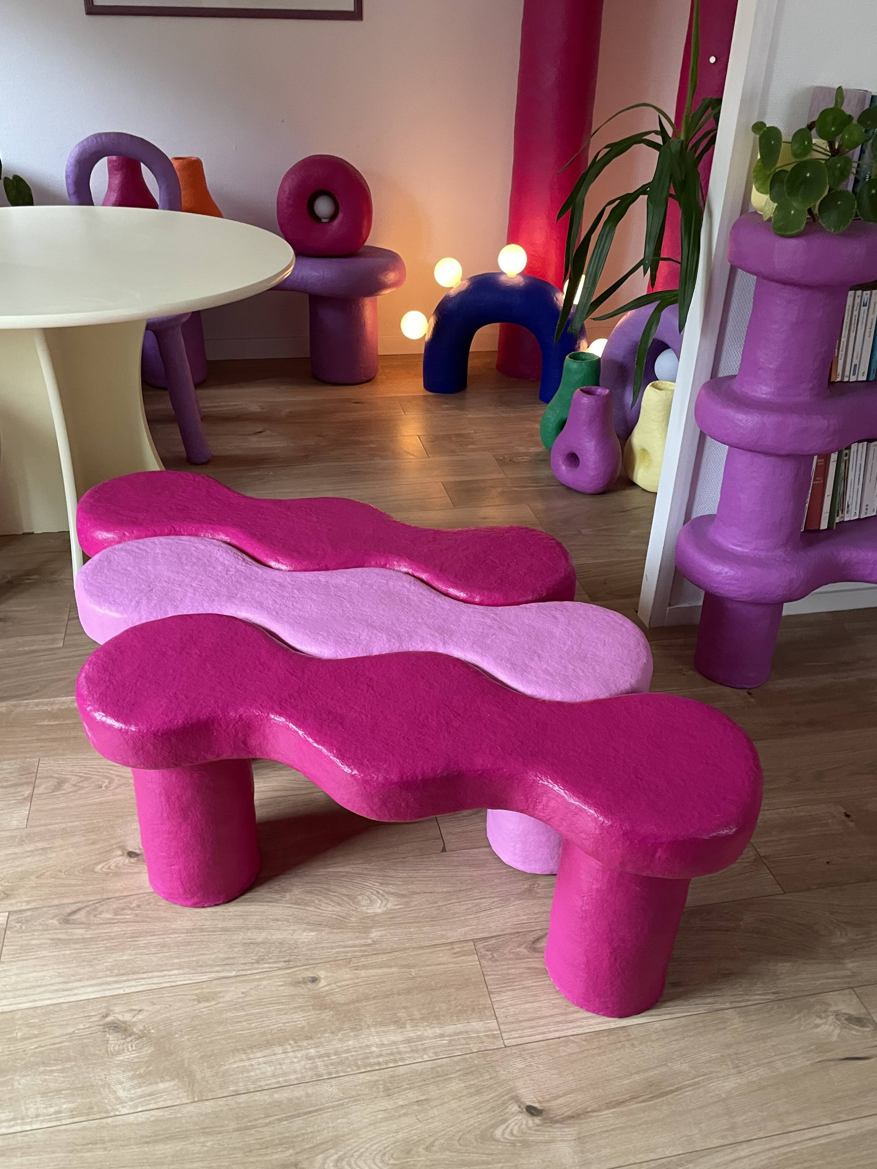 Tables basses  NIKI modulables en papier mâché