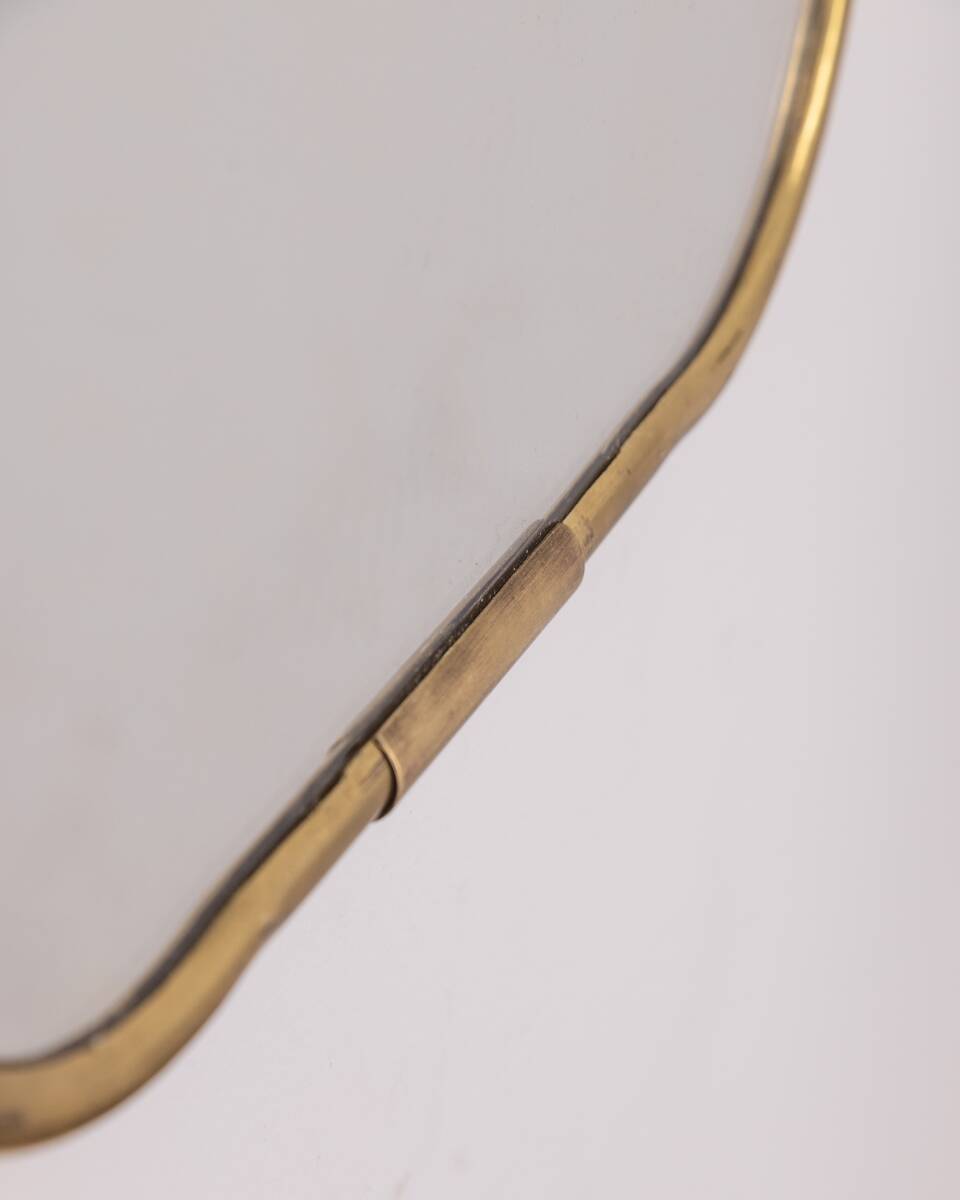Vintage 60s wall mirror in golden brass italian design