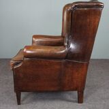 Brown sheepskin armchair