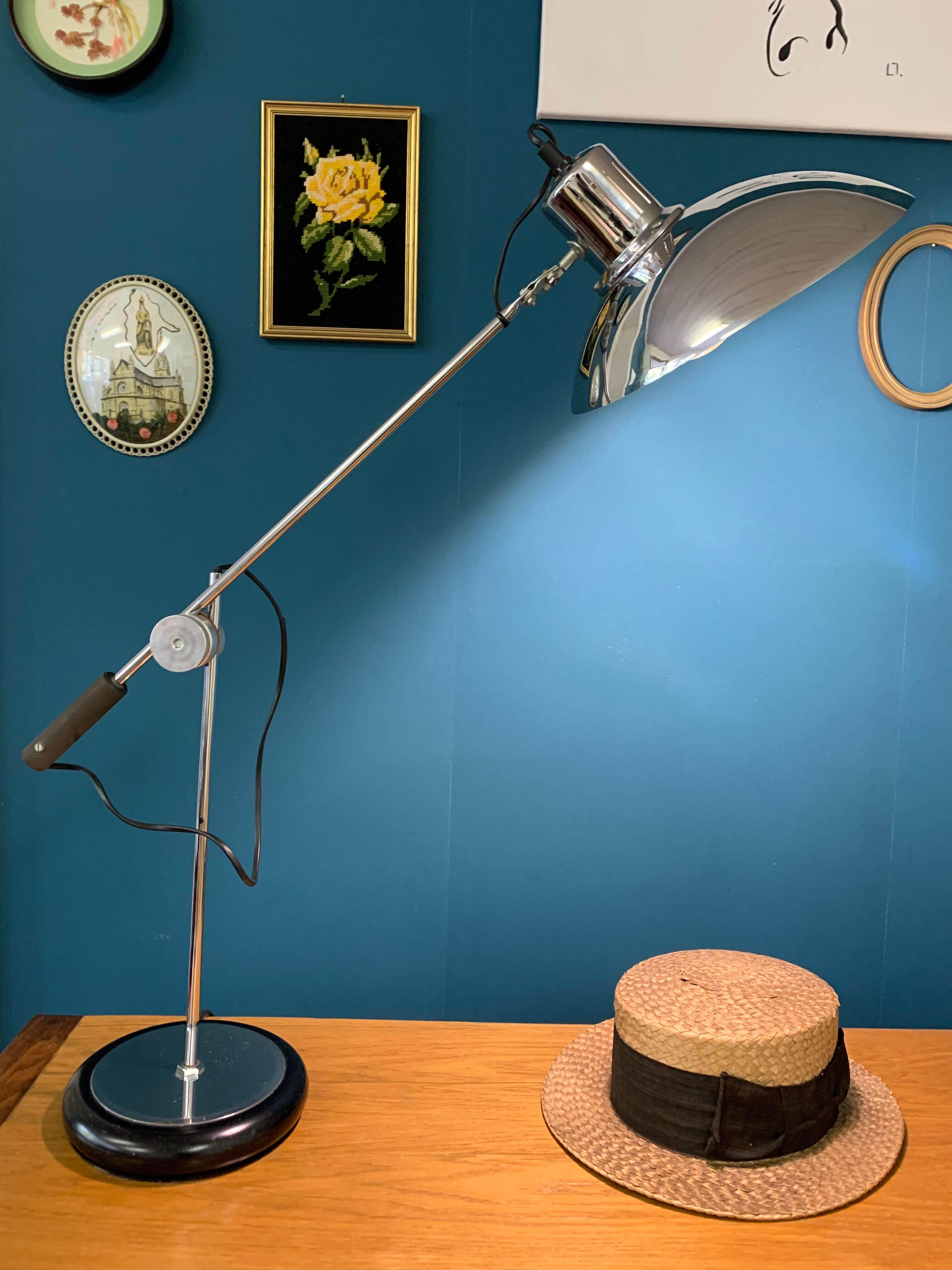 Lampe chromée Aluminor 1970