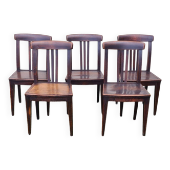 Set de 5 chaises de " bistrot  "