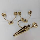 Suite of 3 Art Deco wall lights attributed to Gilbert Poillerat
