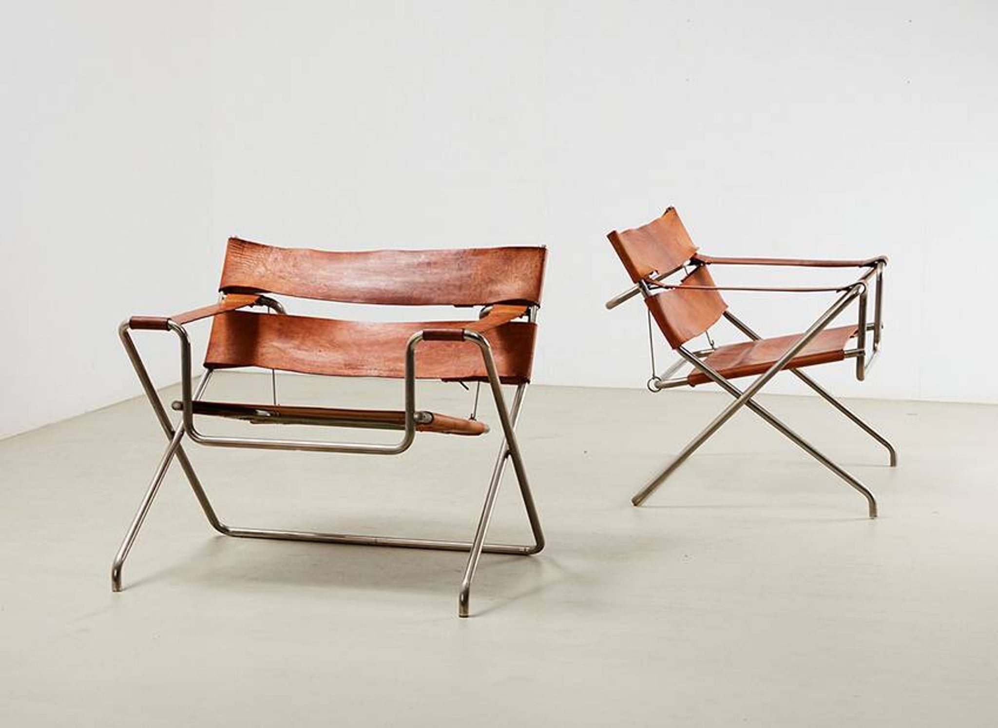 Marcel Breuer Pair of D4 Folding Chairs for Tecta Germany 1926/1970s