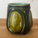 Pot ou cache pot Majolica Sarreguemines barbotine émaillée verte