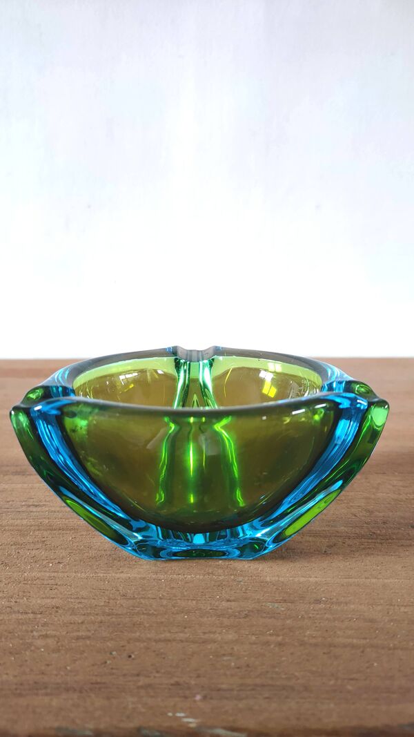 Cendrier sommerso en verre de Murano design années 60