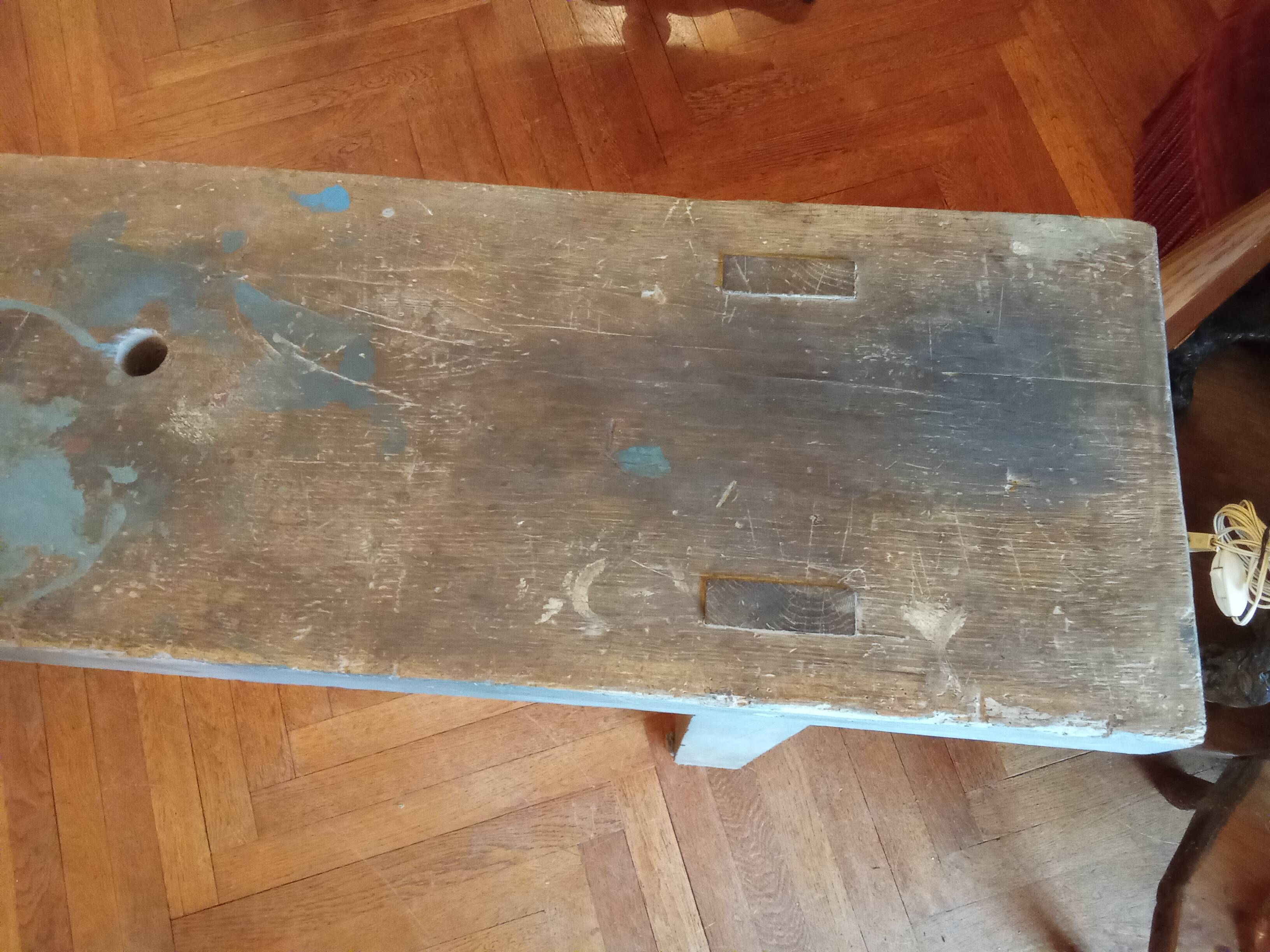 Old carpenter's workbench for furniture making.