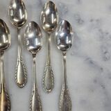Set of 12 spoons of the middle twentieth in silver metal