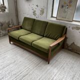 Scandinavian teak bench bed 140
