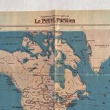 Vintage world map planisphere 1939