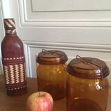 Duo of amber BVB jars