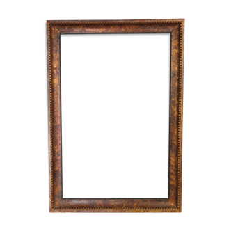 Old frame carved wood patinated gilded 45.5x32 cm, foliage 41.7x27.7 cm SB