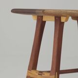 Contemporary handcrafted solid wood stool / end table from Sipo, Oak and Ash