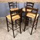 Tabouret de bar 4x vintage jonc brocante