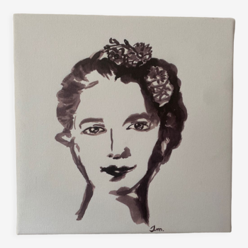 Woman - portrait on canvas print