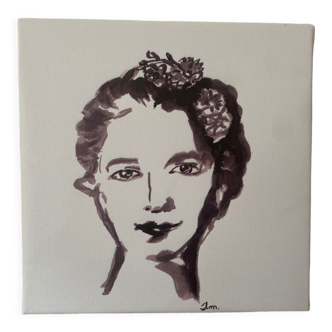Woman - portrait on canvas print