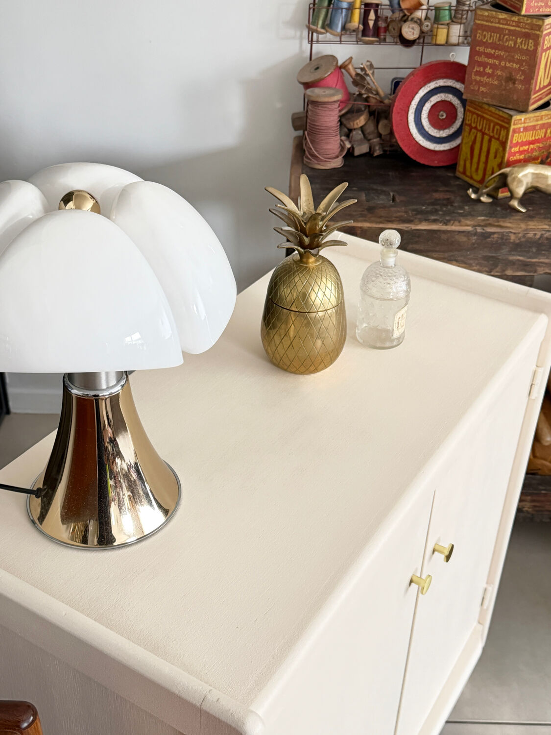 Vintage compass leg chest of drawers