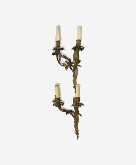 Pair of brass wall lights