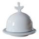 Beurrier en porcelaine blanche avec sa cloche assortie