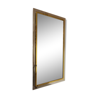 Chrome and brass mirror, 1970s