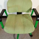 Fauteuil de bureau vert Steelcase pied 5 branches design, vintage 1970
