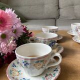 English flower porcelain tea service 6 people