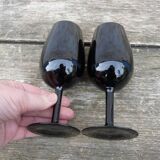 Lot of 2 black crystal glasses
