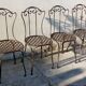 Série de 4 chaises de jardin en fer forgé
