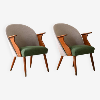 Pair of Scandinavian armchairs with armrests from the 1960s