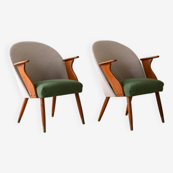 Paire de fauteuils scandinaves avec accoudoirs des années 1960