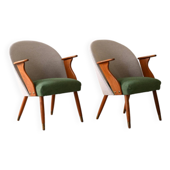 Paire de fauteuils scandinaves avec accoudoirs des années 1960