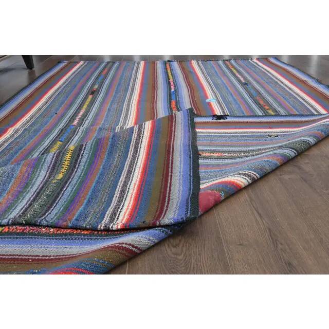 1970s Vintage Turkish Oushak Handmade Wool Cotton Purple Area Rug 159x277